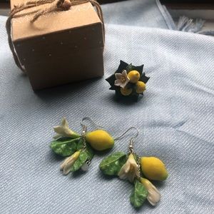 🍋 Lemon ring & earrings 🍋